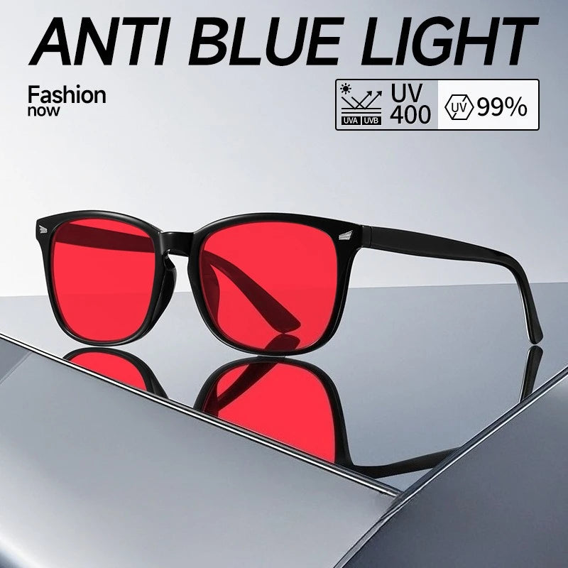 Anti Blue Light Glasses with Red Tinted Lenses Better Sleep Red Lens Filter Glasses Men Women Orange Yellow Lenses Glasses